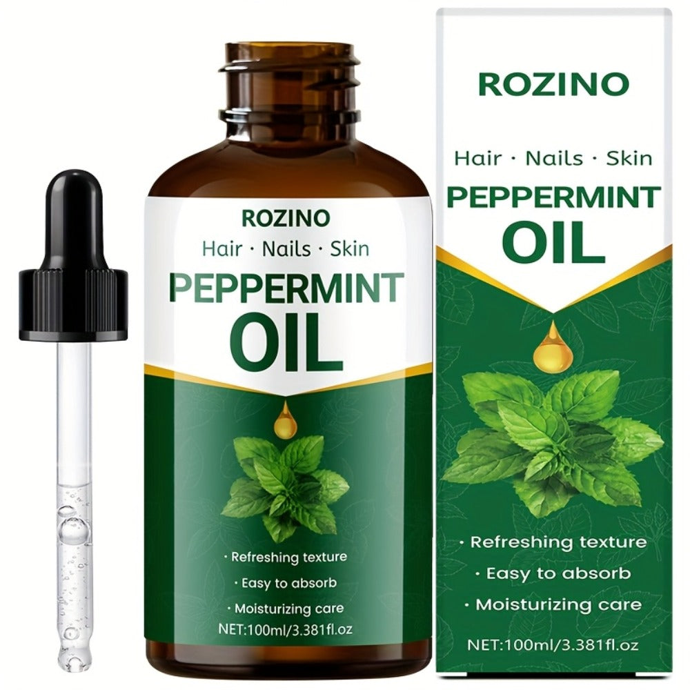 Essential Oil Peppermint 100ml Dropper Bottle for Diffuser, Shower, Massage and External Body Care