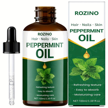 Essential Oil Peppermint 100ml Dropper Bottle for Diffuser, Shower, Massage and External Body Care