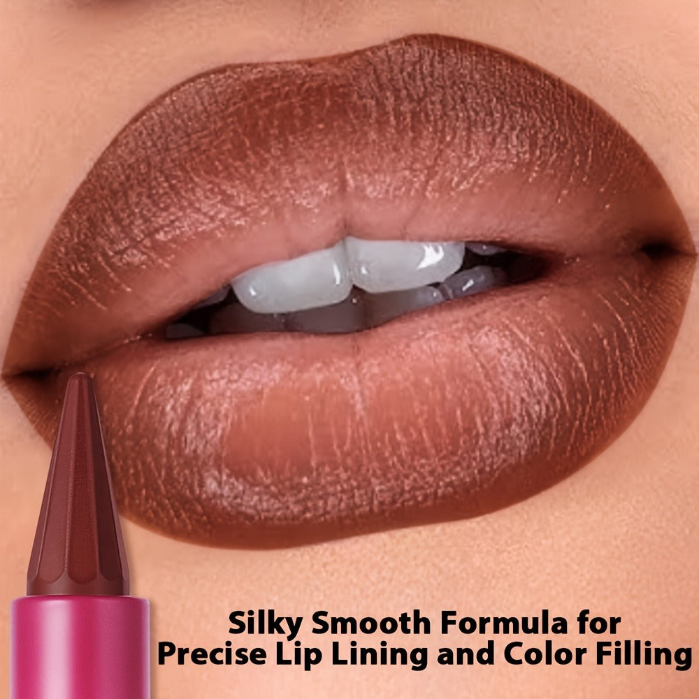 Lip Oil Lip Liner Duo 2-in-1 Precision Tip – Glossy Nourishing Hydrating Long-Lasting Silky Smooth Lip Color Pencil for Women Daily Glam