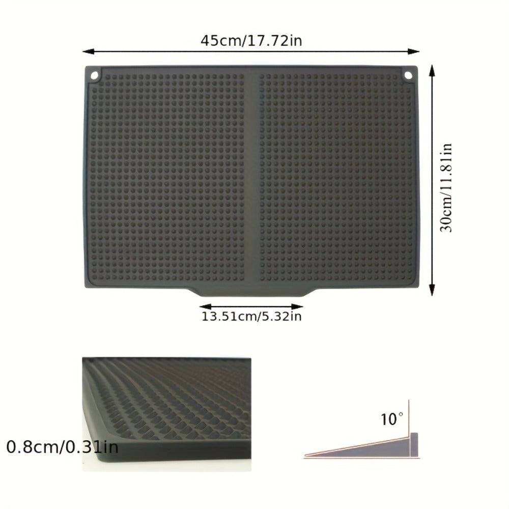 XL Kitchen Countertop Drying Mat 17.72x12.2 Inch Heat Resistant 446°F Anti-Slip Splash-Proof Drain Pad