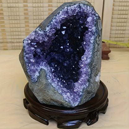 Amethyst Crystal Cave Cluster Natural Uruguayan Polished Edges Geode Home Office Decor Meditation Healing Crystal Birthday Holiday Hanukkah