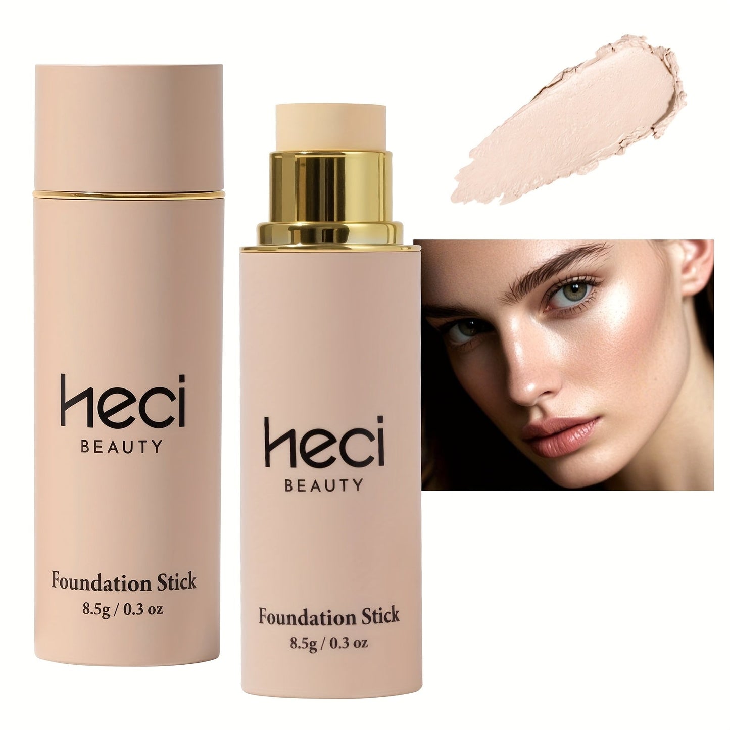 CC Cream Foundation Stick 2-Pack – Full Coverage Concealer, Waterproof Long-Lasting Natural Matte Finish, Lightweight Moisturizing Formula