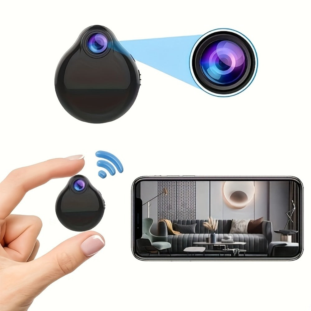 Mini WiFi Body Camera in Black with 100-Degree Lens Marking, Motion Alerts, Loop Video, Night View and TF Card Slot