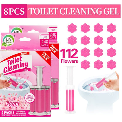 Toilet Cleaning Gel Stamp with Dispenser, Toilet Bowl Freshener & Cleaner Gel Stamps Scale & Toilet Ring