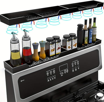 Silicone Stove Organizer Rack with Suction Cups, Heat-Resistant, Spice Holder for Kitchen Countertop