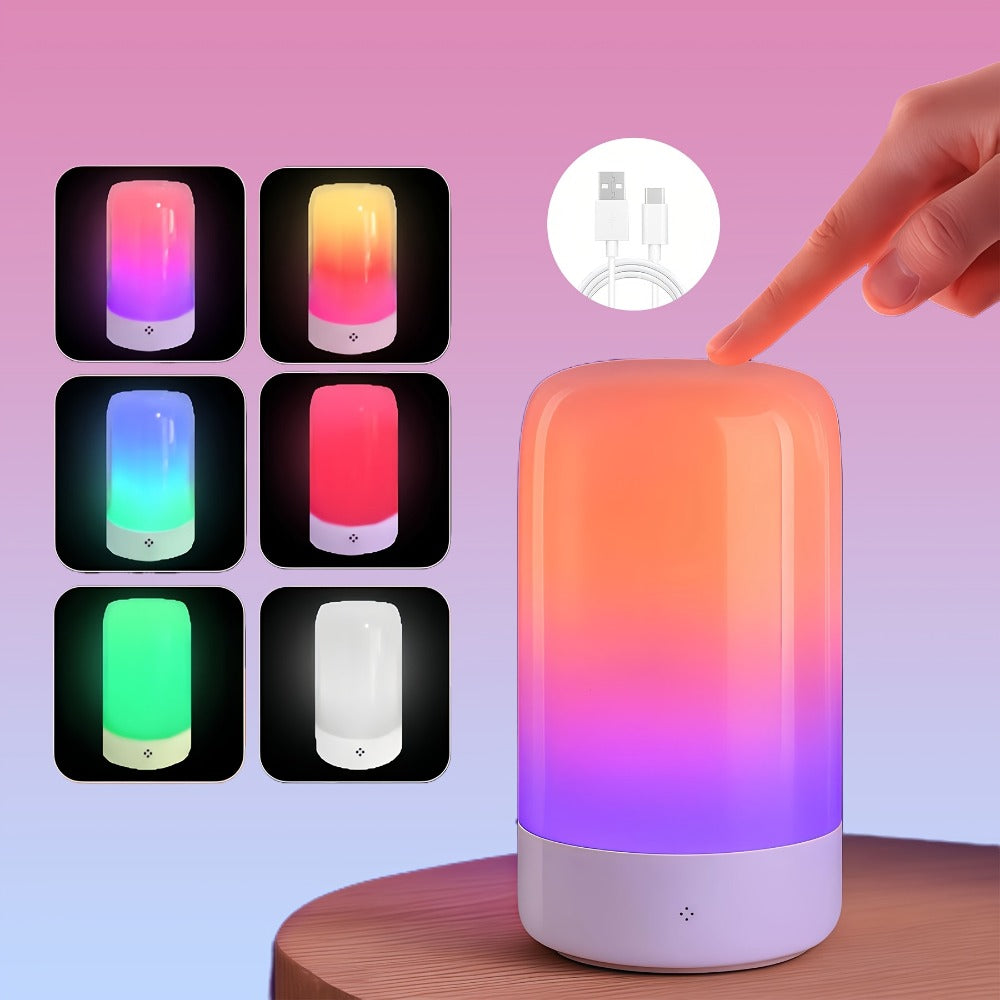 RGB Night Light Touch Control Bedside Lamp 13 Colors 3-Level Dimming LED Desk Lamp for Entryways, Bedrooms and Living Spaces