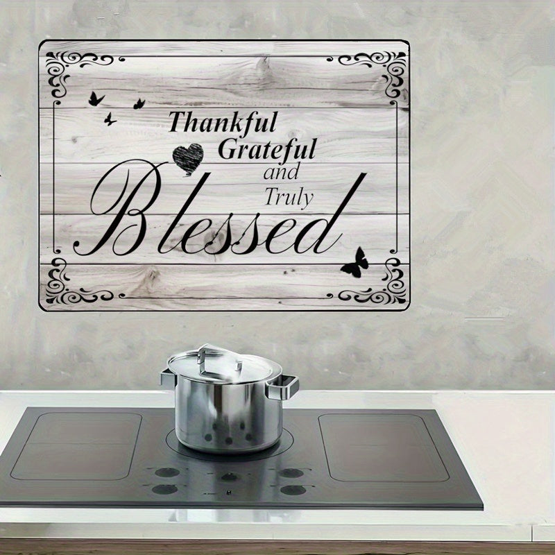 Stove Top Cover Heat Resistant Scratch-Proof 28.5x20.5" – Thankful Grateful Blessed Kitchen Decor Glass Protector Mat for Cooktops