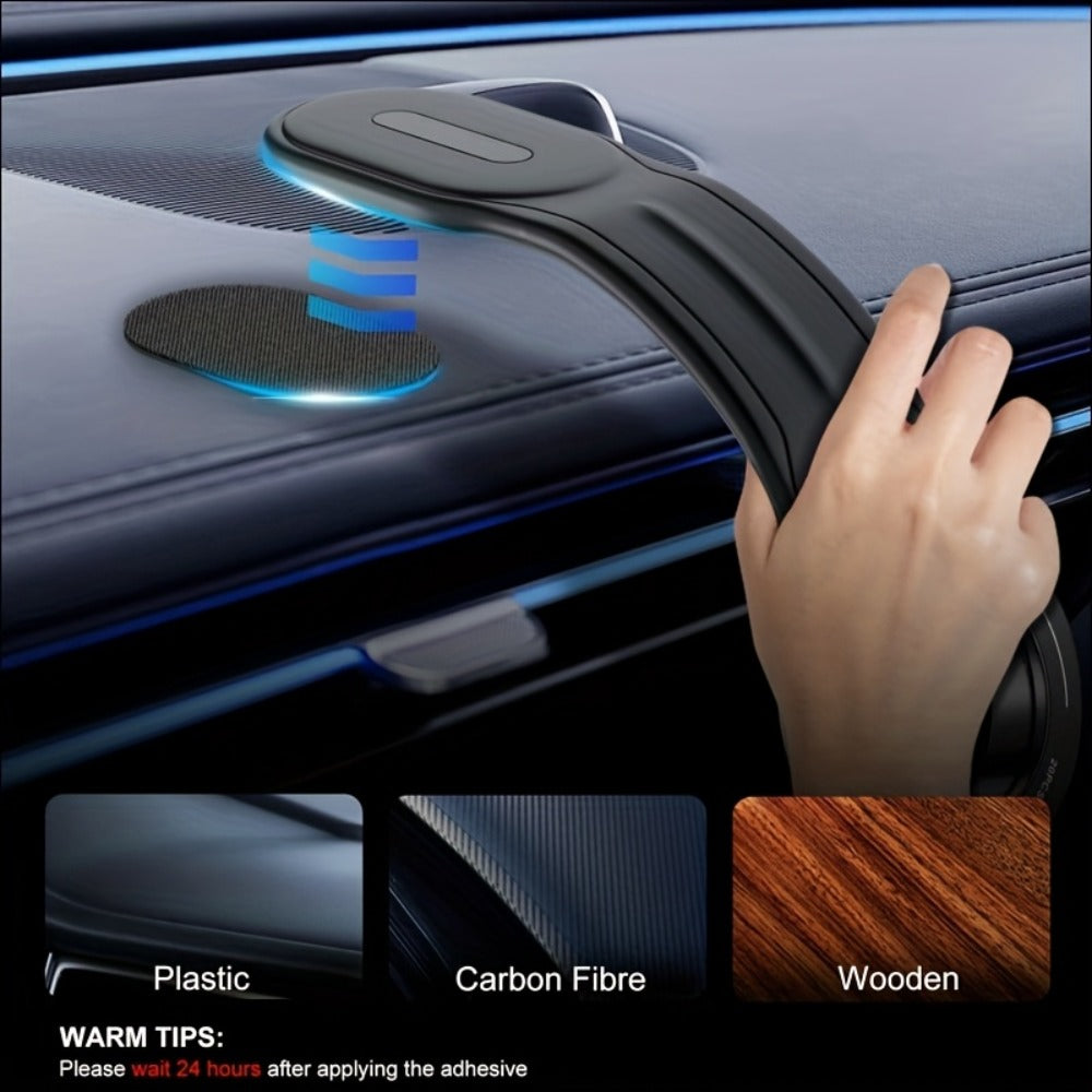 Flexible Gooseneck Car Phone Mount with Round Magnetic Head, Dashboard Base and Two Black Model Options