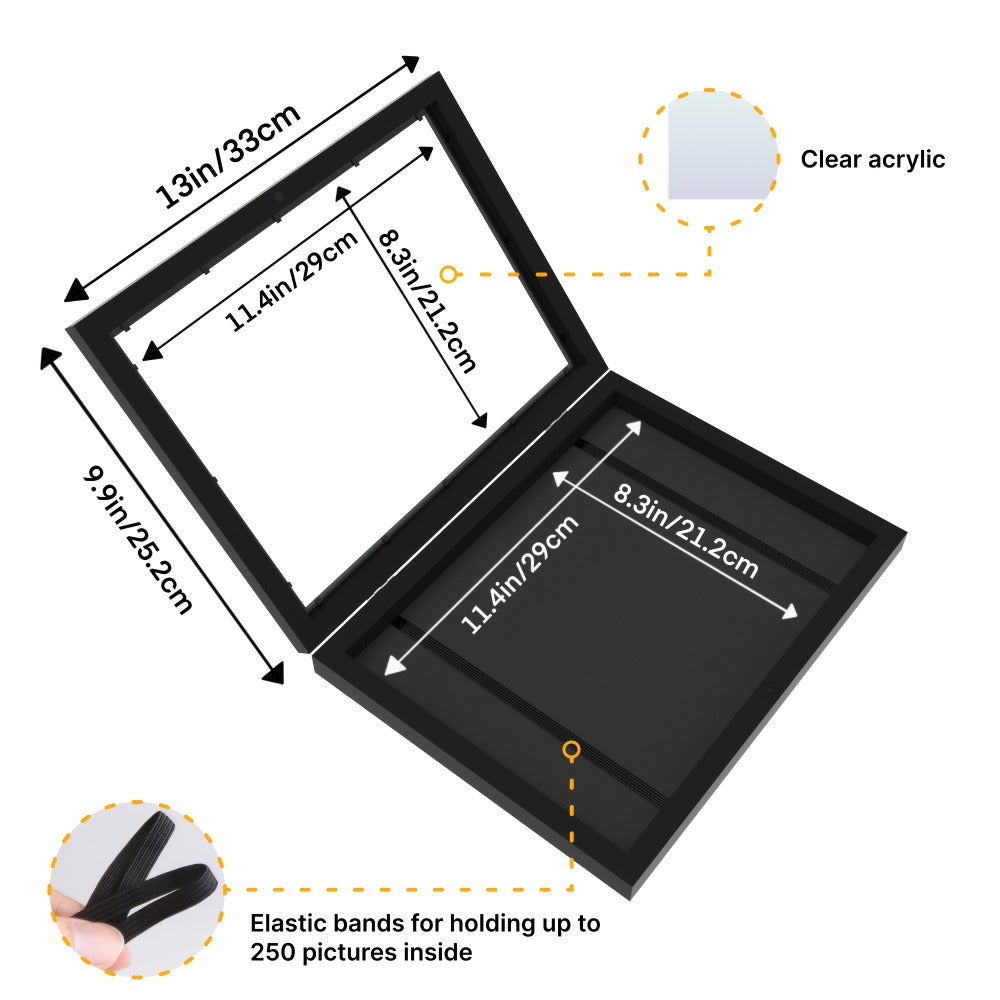 Kids Artwork Frames Front Opening Changeable 8.5x11 Inch Children Art Display Picture Frame for Drawing Crafts Photos Holds 130 Pieces Wood