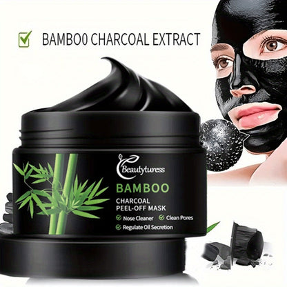 Bamboo Charcoal Clay Face Mask Deep Cleansing Pore Minimizing Oil Control Blackhead Remover for Bath Time, Home Spa and Personal Care
