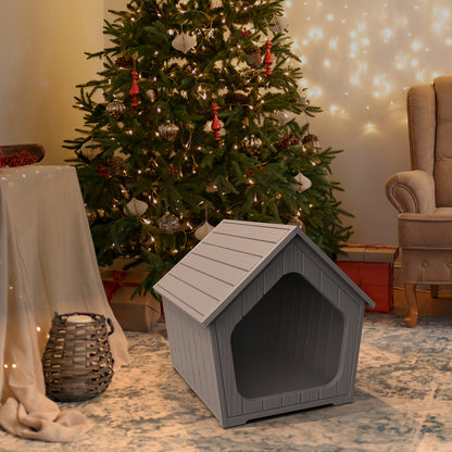 Outdoor Cat House XL Resin Weatherproof Cat Shelter with Raised Floor Indoor Outdoor Small Animal Enclosure Easy Assembly Cat Play Cage
