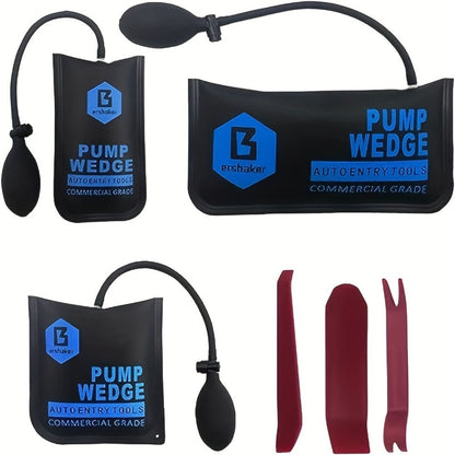 Car Air Wedge Pump Bag 3-Pack – Blue Auto Body Restoration Airbag Tool for Door Panel Opening, Lock Picking & Dent Repair | No Battery