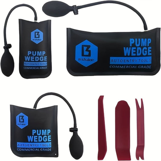 Car Air Wedge Pump Bag 3-Pack – Blue Auto Body Restoration Airbag Tool for Door Panel Opening, Lock Picking & Dent Repair | No Battery
