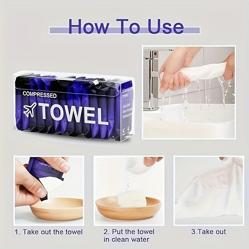 Compressed Towel Tablets 28 Pack – Disposable Magic Coin Tissue, Expandable Face Towel 11.8x9.4 Inch, Individually Wrapped Portable Paper