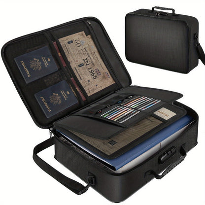 Fireproof Document Bag with Combination Lock - 17x11.8x5 Inch File Organizer, 2000°F Fireproof