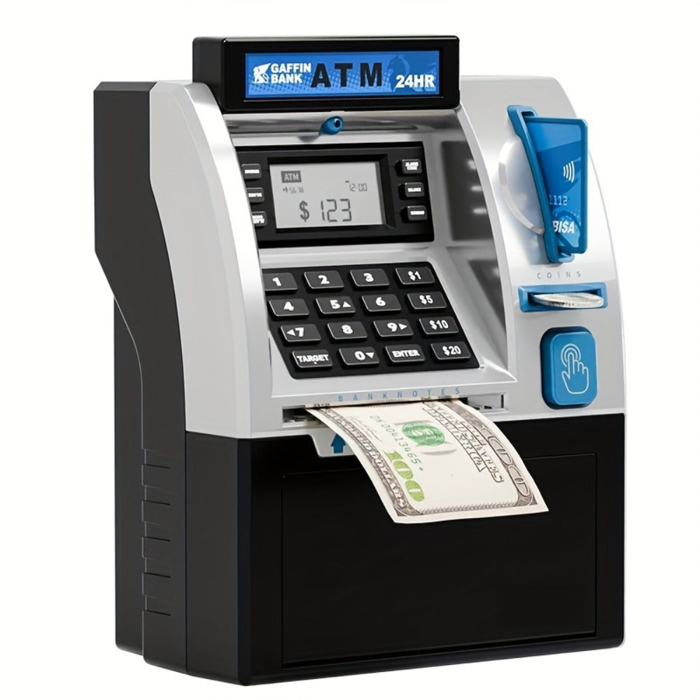 Electronic ATM Kids Piggy Bank with Password, Banknote & Coin Savings Bank for Boys Girls, Birthday Gift
