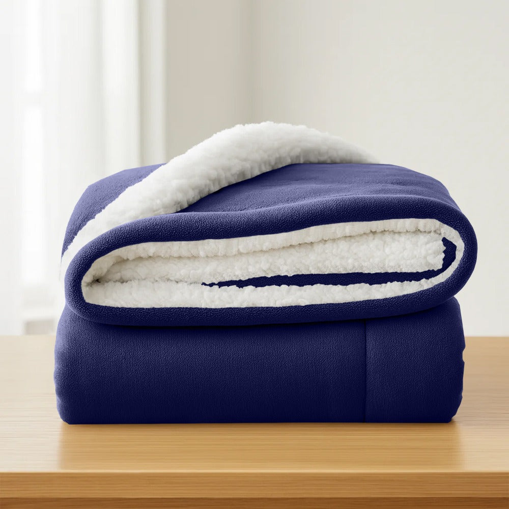 Sherpa Flannel Blanket, Double-Layer Ultra Throw for Bed, Sofa & Bedroom Decor, Better Sleep, 14 Colors