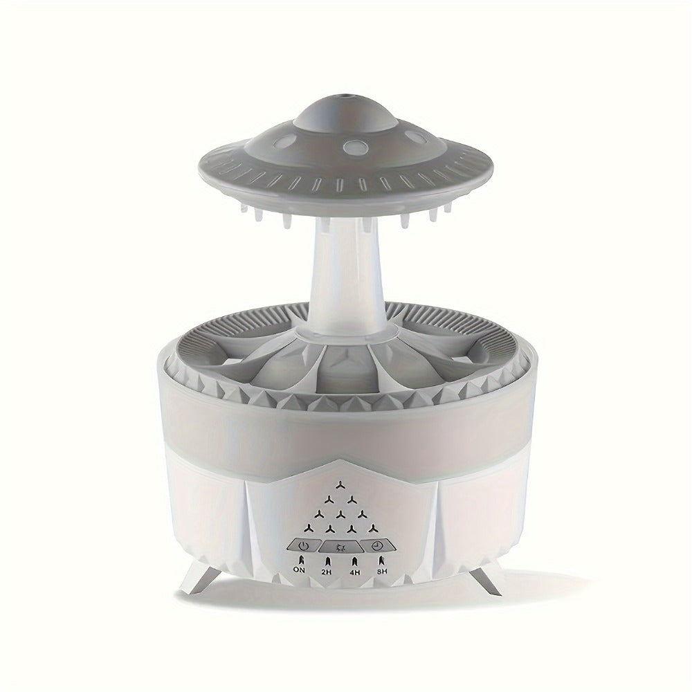 Raindrop Aroma Diffuser with Warm Center Light, Remote and Body-Button Controls in Black or White