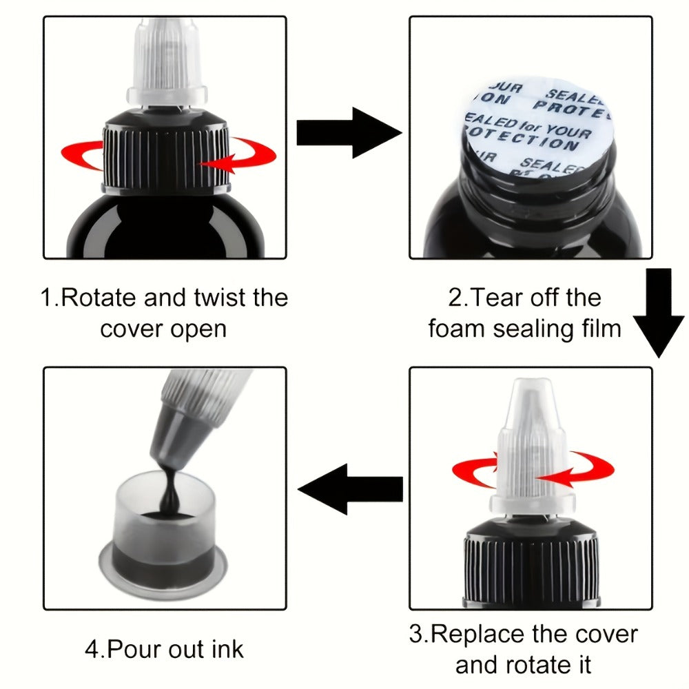 Tattoo Ink 14-Color Set with 1oz 30ml Bottles and One Full Palette Configuration with Item-Specific Color, Capacity and Bottle Choices