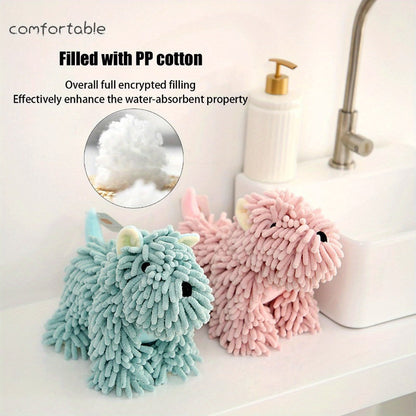 Microfiber Kitchen Towels Super Absorbent Cute Puppy Cartoon Design Dish Towels for Kitchen Bathroom Hand Towel Knit Fabric Quick Dry Blue