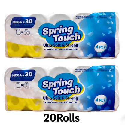 Toilet Paper Bulk 10 Roll 4-Ply Super Soft Thick Undyed Bath Tissue – Strong & Durable No Crumble Bathroom Tissue Rolls for Home, Hotel