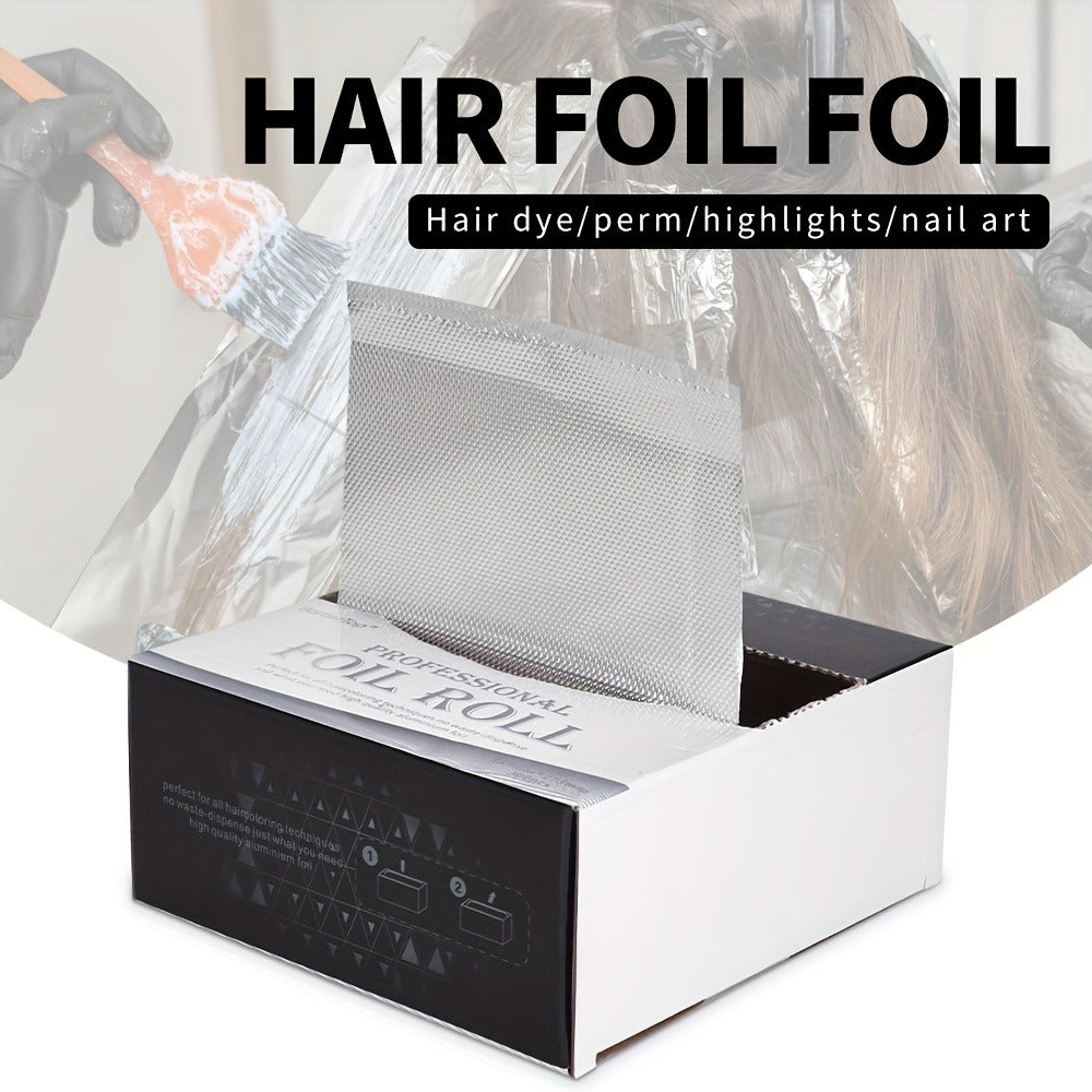 Hair Highlighting Foil Sheets 300pcs Box | Professional Salon Aluminum Foil Paper for Balayage Coloring Perming | Even Heat Distribution