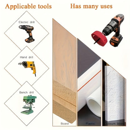 Hole Saw Set 8 Piece Kit 3/4 to 2-1/2 Inch 19mm-64mm Saw Blades with Mandrel and Allen Wrench for Drilling Softwood PVC Plastic Boards