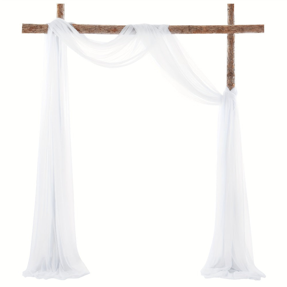 Sheer Gauze Backdrop Curtain, 31.5 x 315 Inches, in Ten Solid Colors for Draping or Hanging