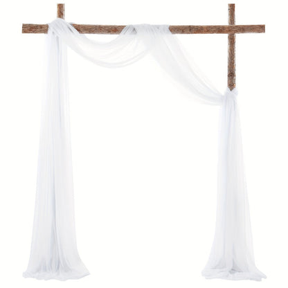 Sheer Gauze Backdrop Curtain, 31.5 x 315 Inches, in Ten Solid Colors for Draping or Hanging