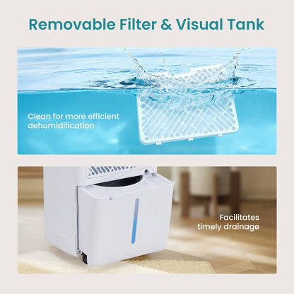 Dehumidifier for Basement 50 Pint 5500 Sq Ft with Drain Hose, Portable Home Dehumidifier for Large Room Bedroom Bathroom