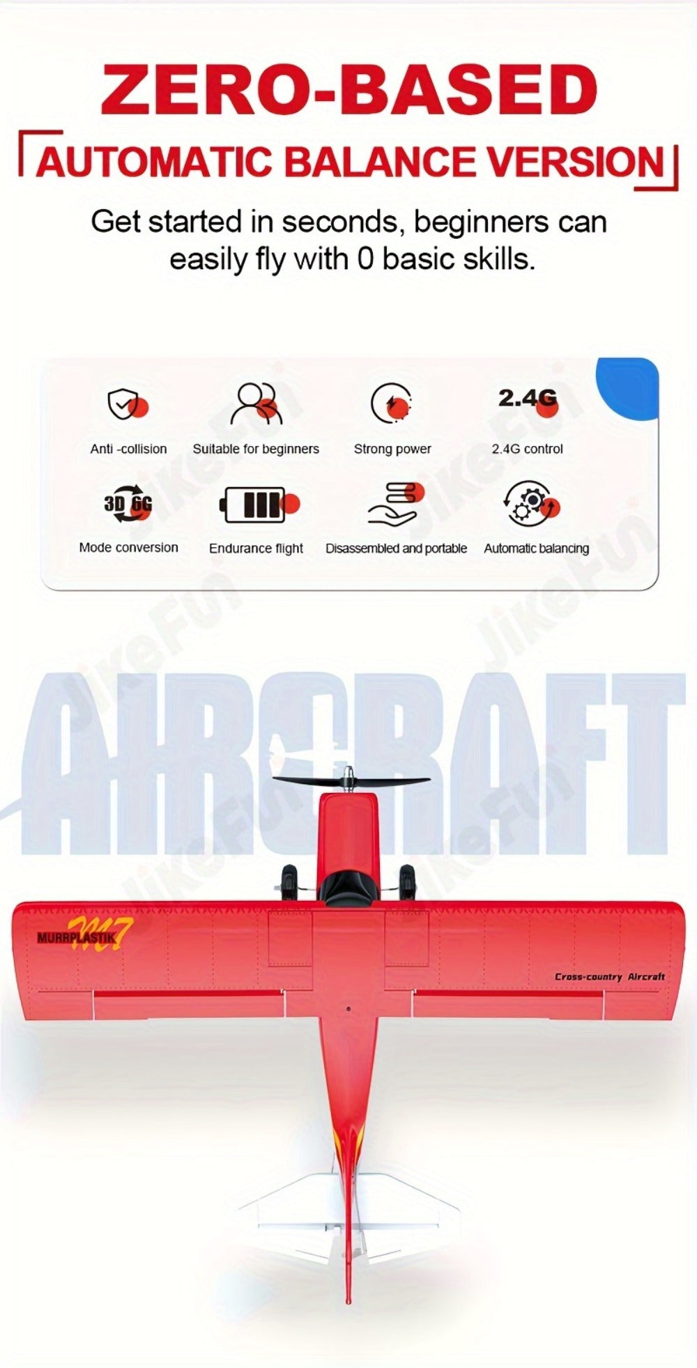 RC Airplane QIDI560 M7 Brushless Fixed Wing, 6-Channel 6-Axis Gyro Remote Control Plane with 3D Stunts