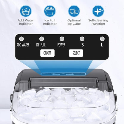 Ice Maker Machine – Nugget Ice & Bullet Ice Countertop, 26-35 Lbs Daily, One-Button Operation, Self-Cleaning