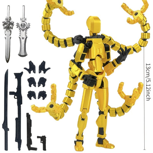 3D Printed Action Figure Set 2pcs T13 – 5.5 Inch Assembled Collectible Desktop Ornament Toy Figures for Game Enthusiasts