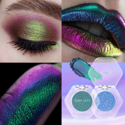 Chameleon Color-Shifting Eyeshadow Palette 12 Shades, Pearlescent Pigments Matte & Shimmer Blendable Eye Makeup Kit for Women