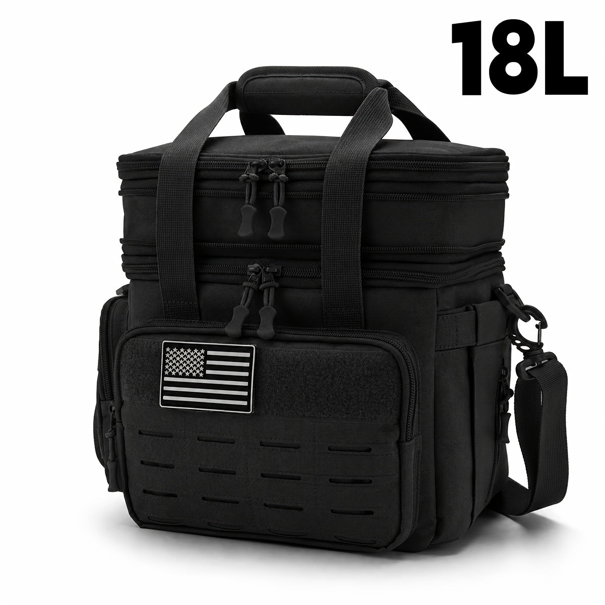 Tactical Insulated Cooler Lunch Box with MOLLE Webbing – Expandable & Leakproof, 3.7 Gal or 18L, for Hunting, Camping