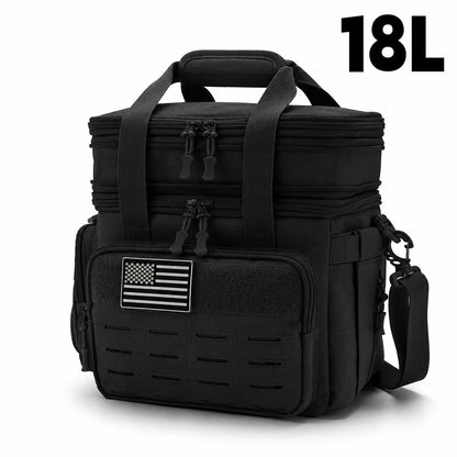 Tactical Insulated Cooler Lunch Box with MOLLE Webbing – Expandable & Leakproof, 3.7 Gal or 18L, for Hunting, Camping