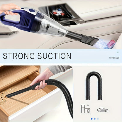 Handheld Cordless Vacuum Cleaner with Powerful Suction – Portable USB Rechargeable Mini Vacuum with Multiple Accessories for Car, Home