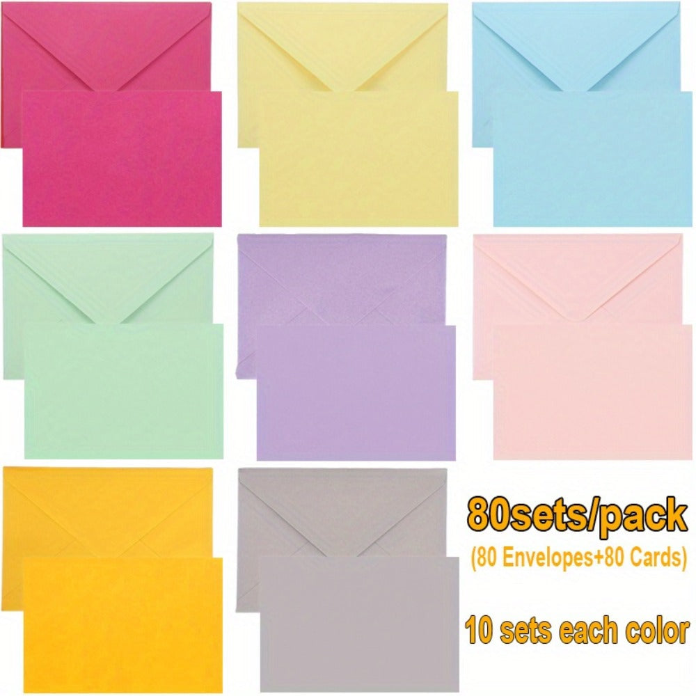 Blank Cards with Envelopes 4x6 Inch | 40 or 80 Sets Colorful Rainbow DIY Greeting Cards | Single Panel Holiday Christmas Birthday Note Cards
