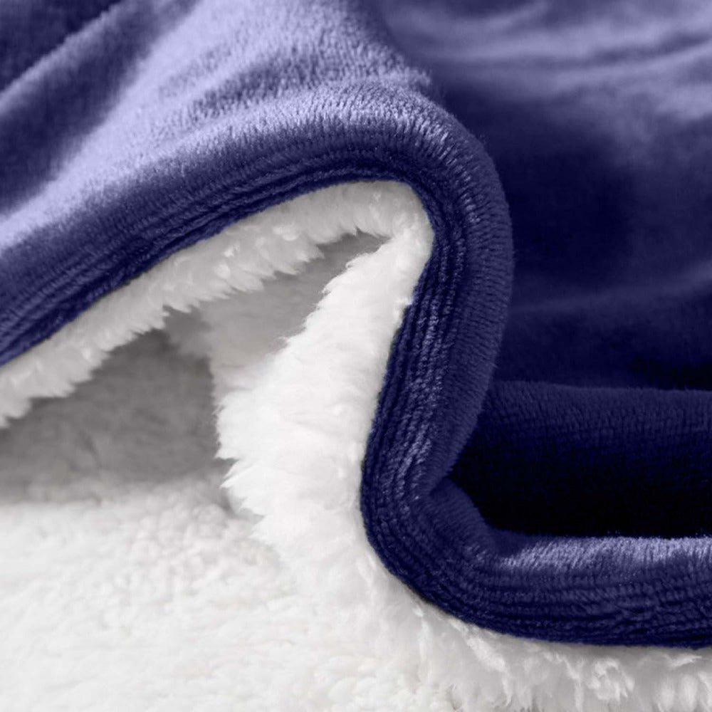480GSM Sherpa Fleece Blanket, Double-Sided Heavy Throw for Couch, Bed & Travel, Reversible All Season