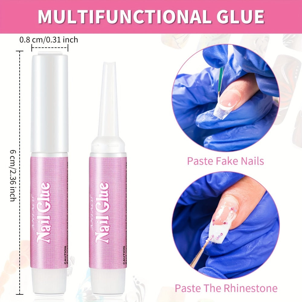 Nail Bonding Gel 56pcs Bulk Pack Strong Instant Adhesive for Press On Nails Acrylic Tips – Fast Dry Long-Lasting Clear Liquid Nail Glue