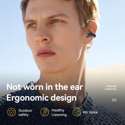 Open-Ear Clip Earbuds with Digital-Display Charging Case in Black or Beige Checkout Options