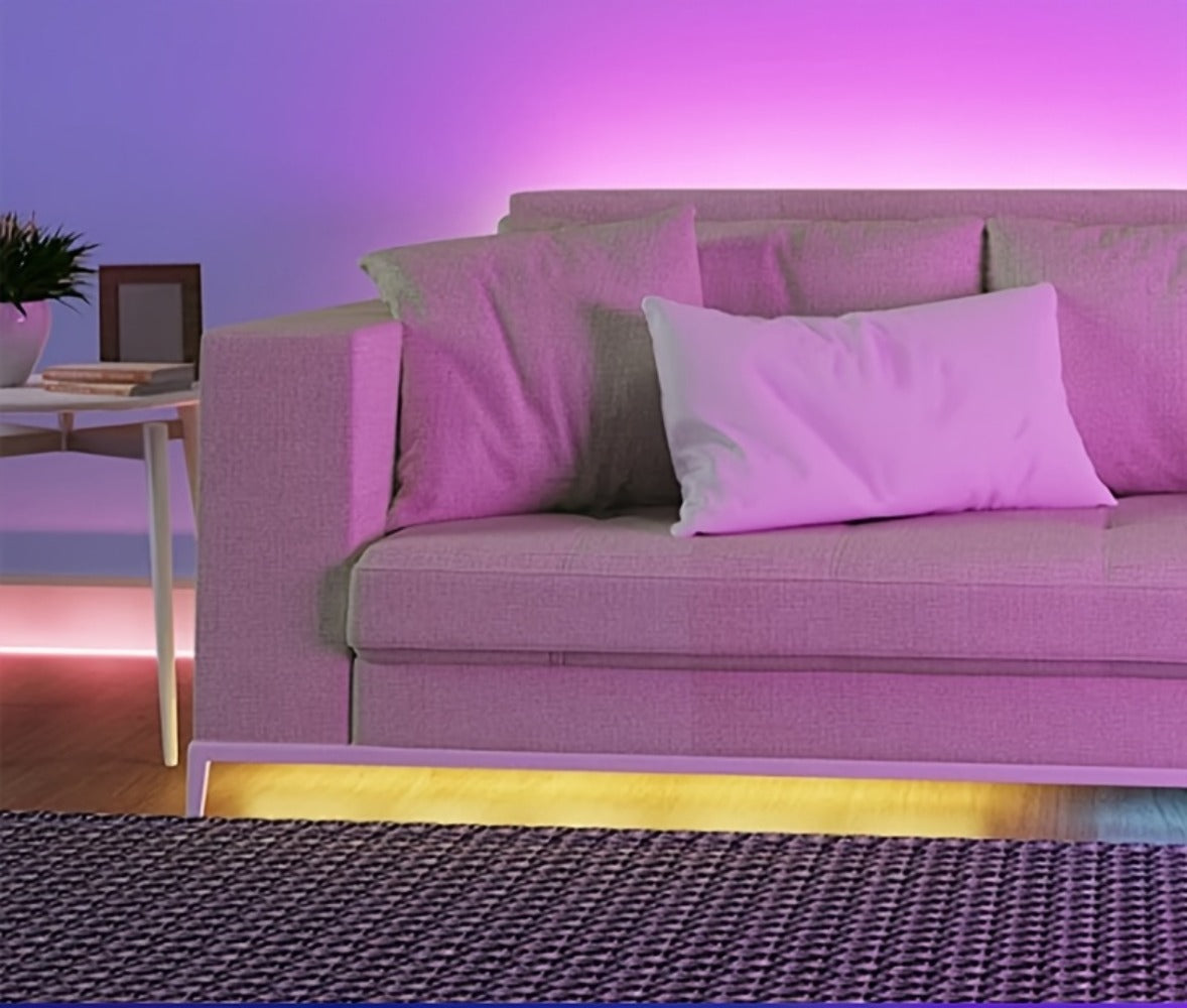 RGB Wall Light 2 Pack Battery Powered - Seven Color Gradient Dimming Night Light with Touch Switch