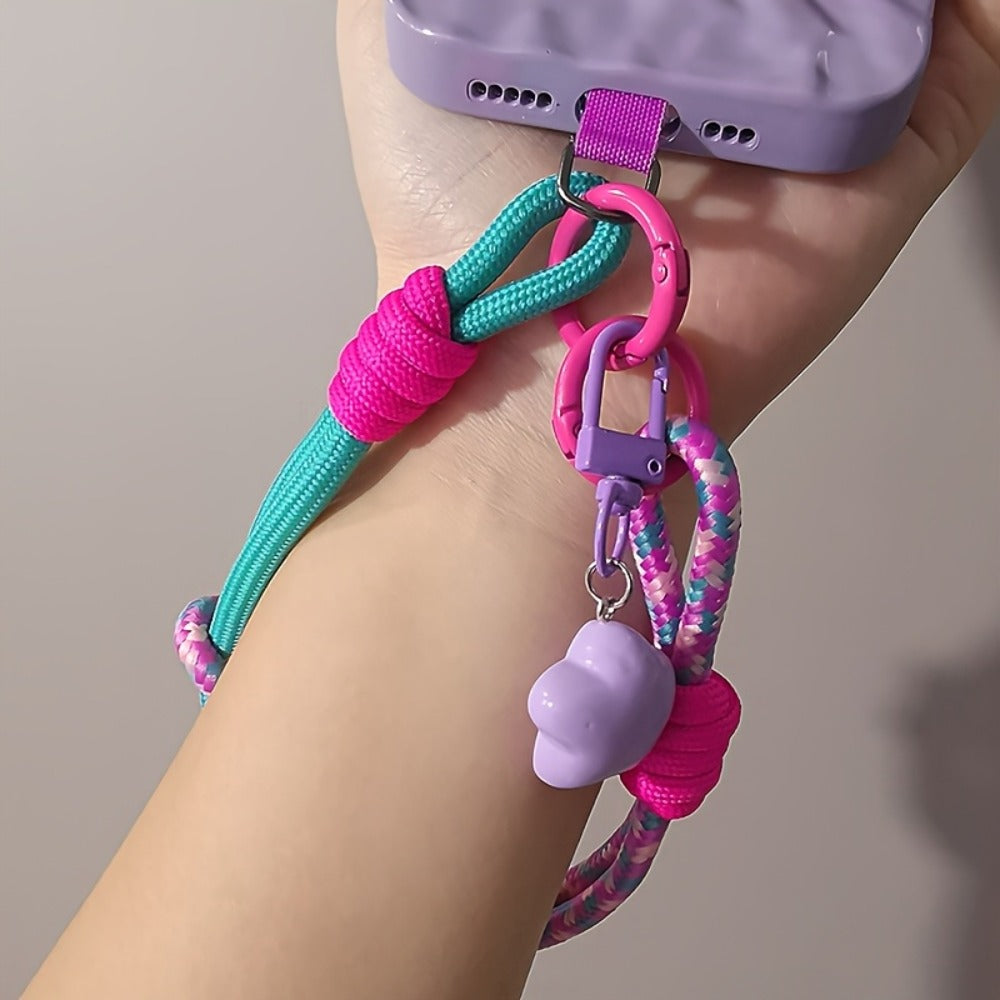 Nylon Phone Lanyard with Star Pendant Dual-Use Crossbody & Wrist Strap Adjustable Durable Neck Strap – 6 Colors for Outdoor Hiking Travel