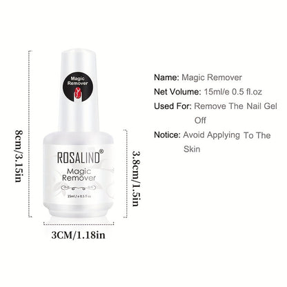 Gel Nail Polish Remover Kit, Formula Removes Gel in 2, 5 Minutes, No Foil or Soaking Needed, Professional