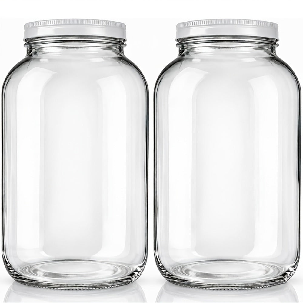 1 Gallon Wide Mouth Glass Jar with Flip Top Lid – Airtight Sealed Storage Jar for Fermentation, Pickling, Canning, Flour & Food Storage
