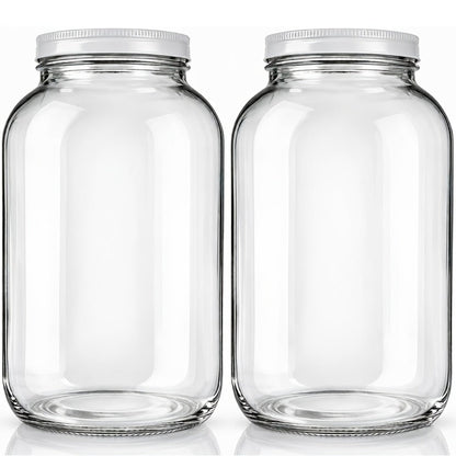 1 Gallon Wide Mouth Glass Jar with Flip Top Lid – Airtight Sealed Storage Jar for Fermentation, Pickling, Canning, Flour & Food Storage