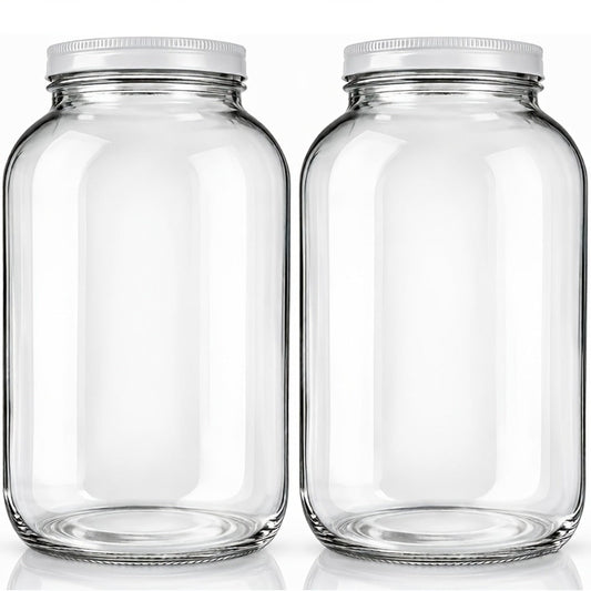 1 Gallon Wide Mouth Glass Jar with Flip Top Lid – Airtight Sealed Storage Jar for Fermentation, Pickling, Canning, Flour & Food Storage