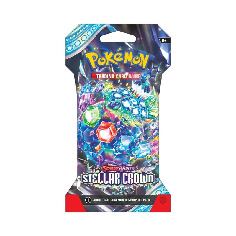 Pokemon TCG Stellar Crown Sleeved Booster Pack, Scarlet & Violet, 10 Cards, Terapagos Cinderace ex Hydrapple ex