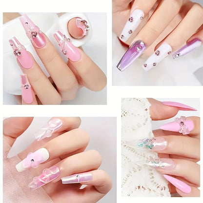 Clear Poly Nail Extension Gel 2-Piece Set, 100g Jars with Application Brush for 3D Sculpting and Rhinestone Nail Art
