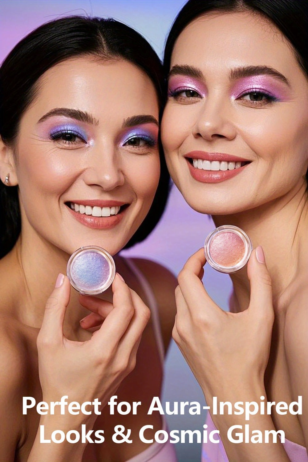 Holographic Glitter Eyeshadow Gel Jelly Shimmer Waterproof Long-Lasting Indigo Twilight Purple Blue Gradient Eye Makeup for Party Halloween